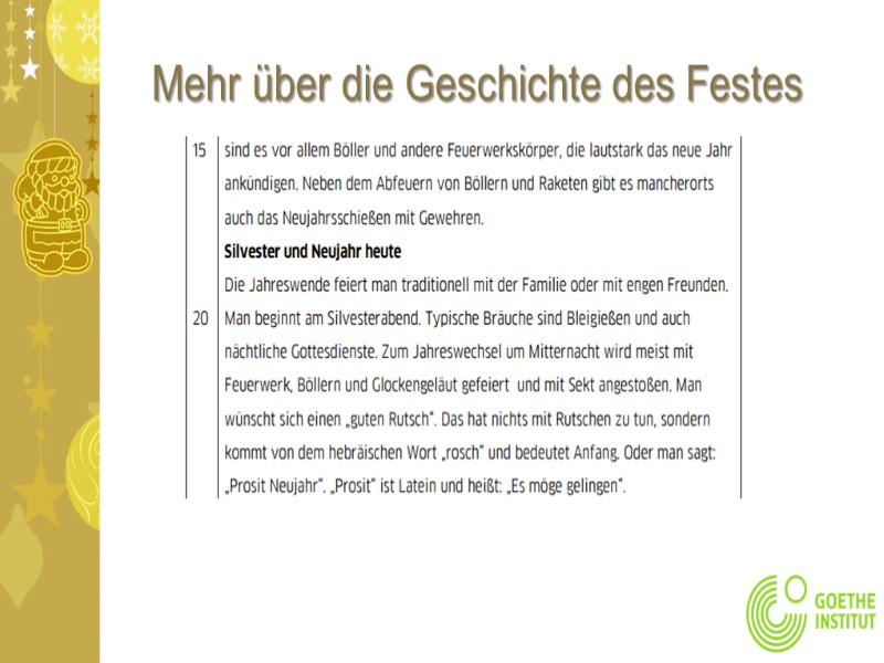 Mehr über die Geschichte des Festes